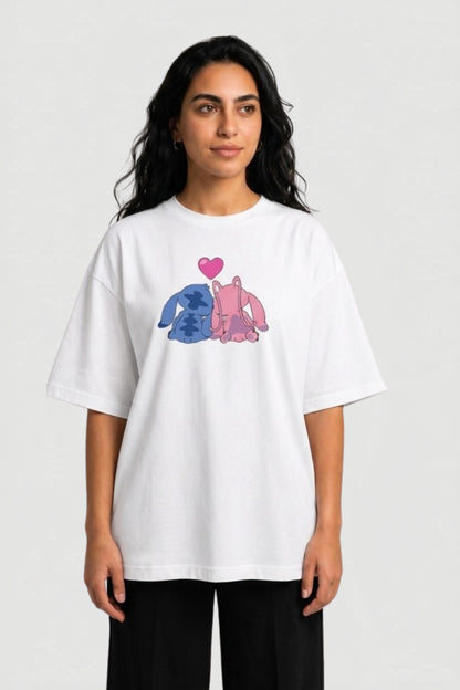 YEAH "Stitch & Angel" Printed T-Shirt