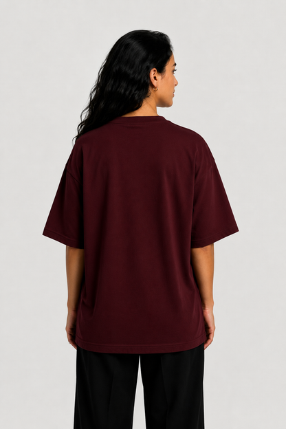 YEAH Oversized T-Shirt – Burgundy