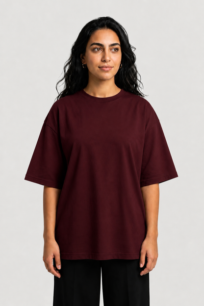 YEAH Oversized T-Shirt – Burgundy