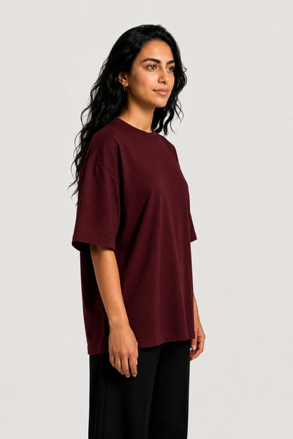 YEAH Oversized T-Shirt – Burgundy