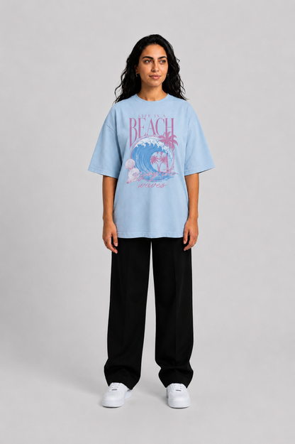 YEAH "Life is a Beach" Printed T-Shirt