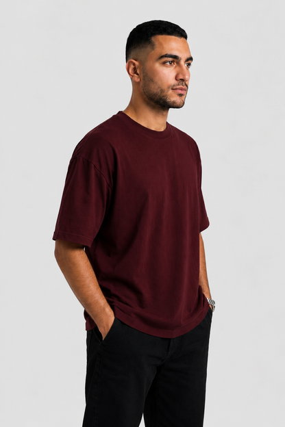 YEAH Oversized T-Shirt – Burgundy