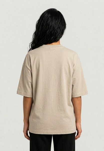 YEAH Oversized T-Shirt – Sandy Beige | Premium Polvair