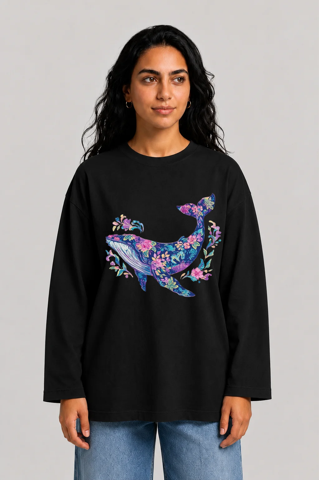 YEAH " whale " Printed T- Shirt