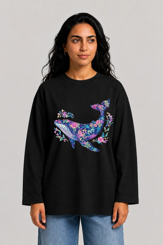 YEAH " whale " Printed T- Shirt