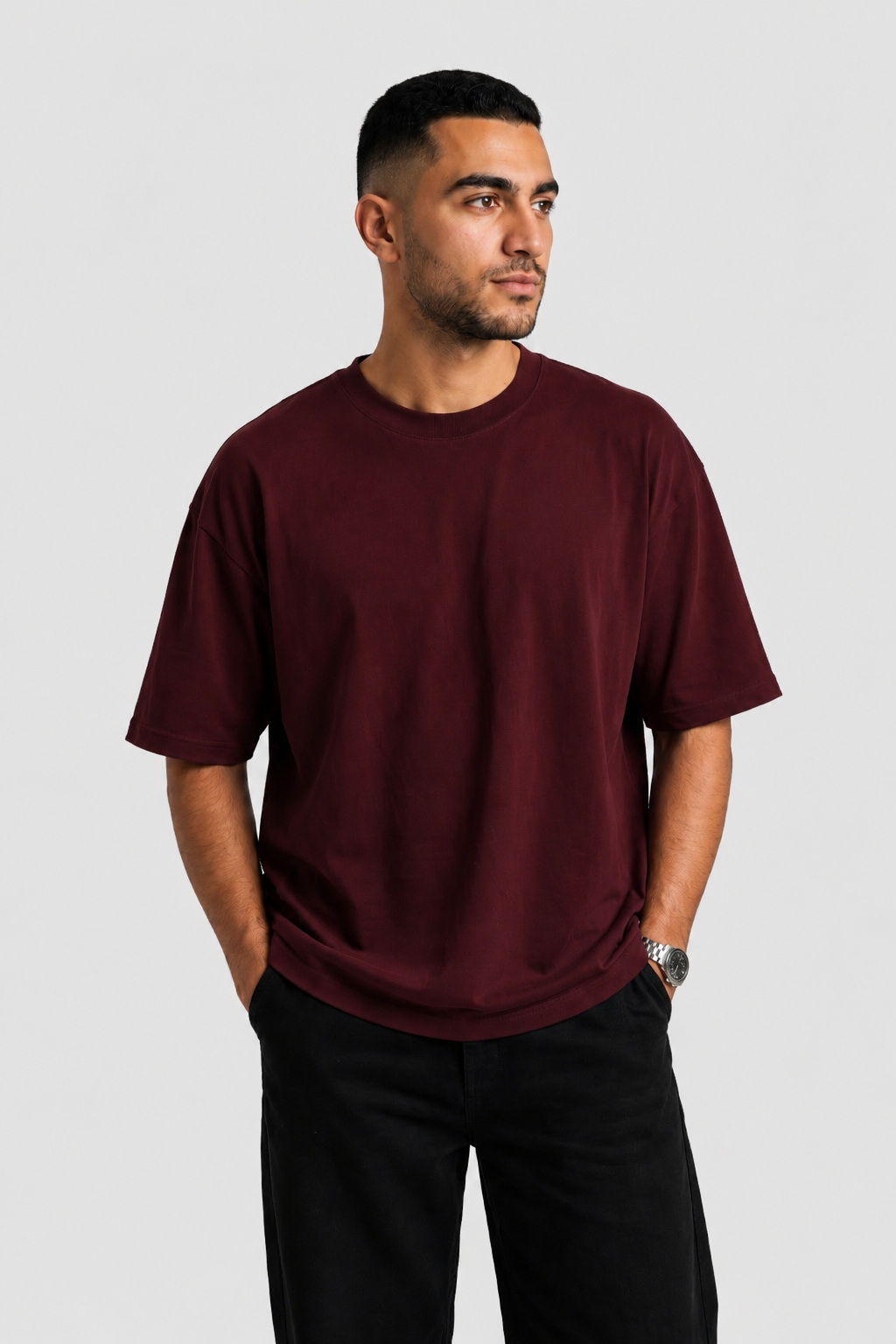YEAH Oversized T-Shirt – Burgundy
